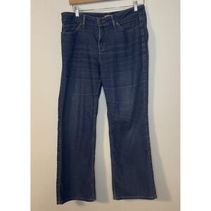 LL Bean Straight‎ Leg Denim Jeans, Women 12 Petite Blue EUC